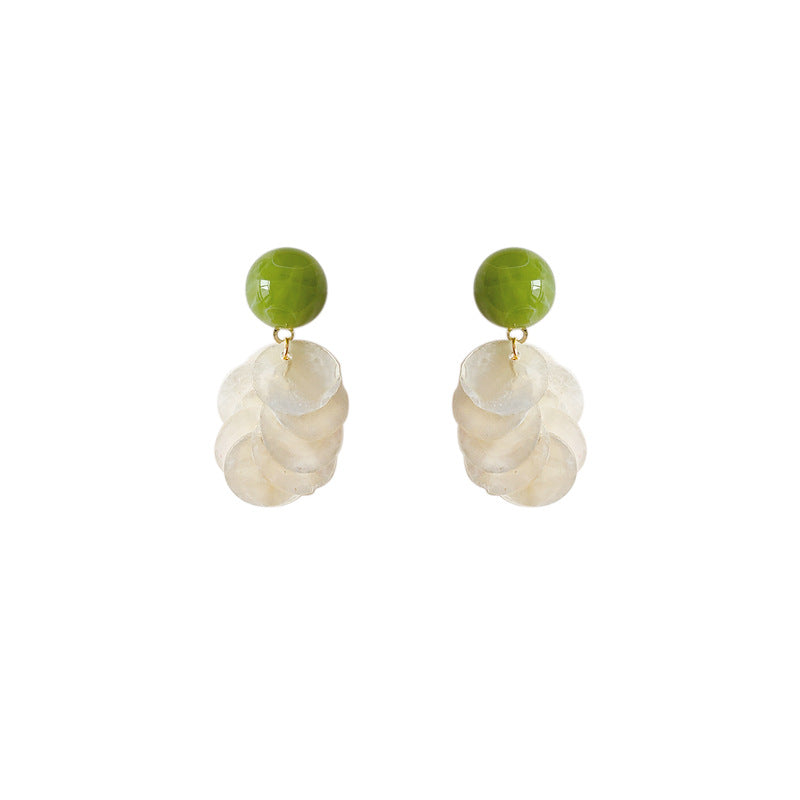 Wholesale Forest-style fresh natural shell 925 silver needle handmade earrings